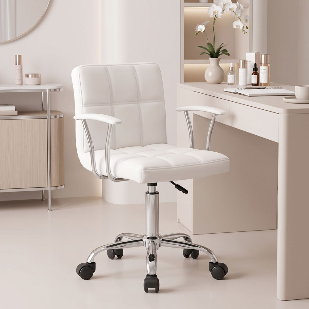 Office chair Buleco pakoworld pu white 56x46x74-86cm
