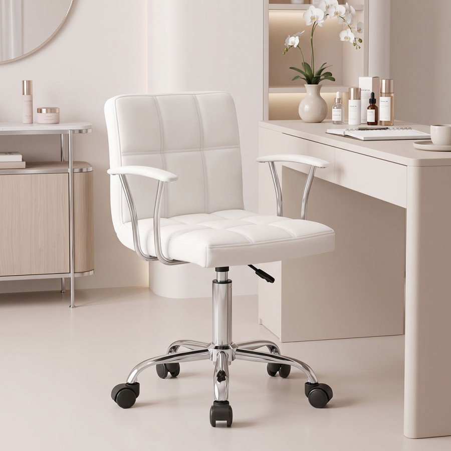 Office chair Buleco pakoworld pu white 56x46x74-86cm