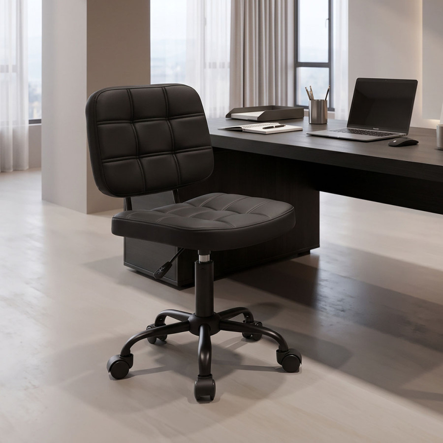 Office chair Sedia pakoworld pu black 50x50x75-85cm