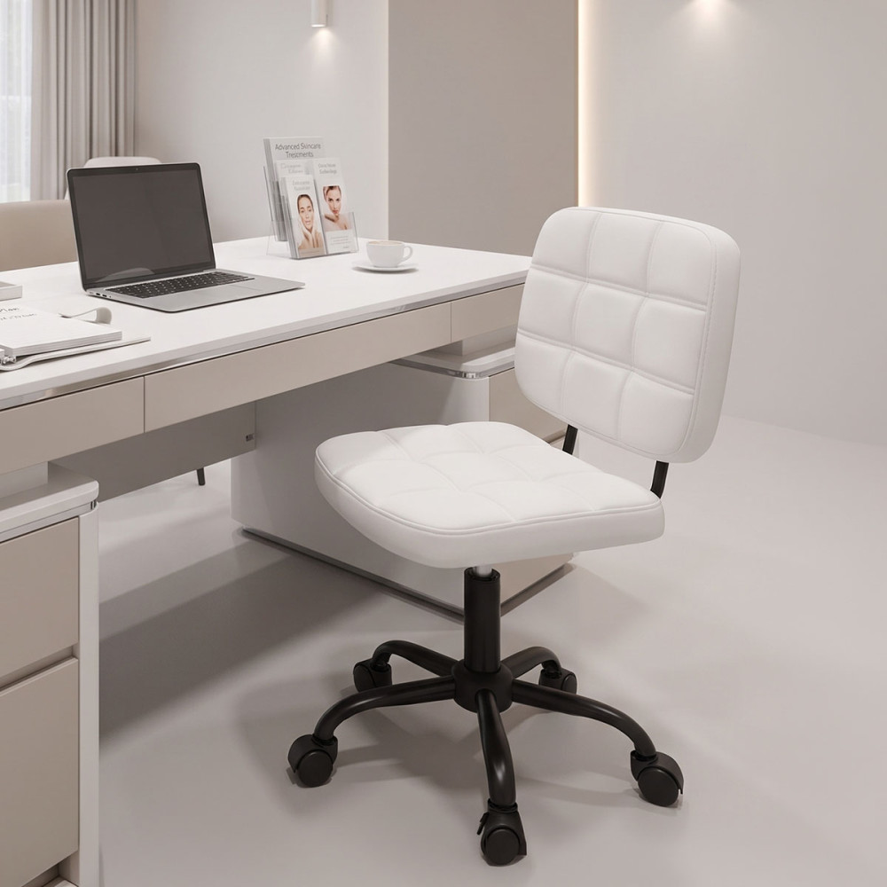 Office chair Sedia pakoworld pu white 50x50x75-85cm
