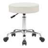 Office-work stool with wheels Uficio pakoworld pu in white shade 46x42x48-64cm
