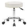 Office-work stool with wheels Uficio pakoworld pu in white shade 46x42x48-64cm