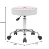 Office-work stool with wheels Uficio pakoworld pu in white shade 46x42x48-64cm