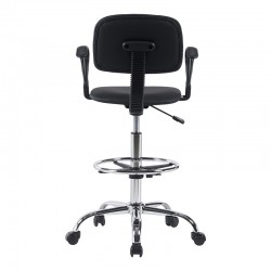 Icina Ι pakoworld pu reception chair on wheels in black shade 58x54x102-123cm Icina Ι pakoworld pu reception chair on wheels in black shade 58x54x102-123cm