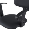 Icina Ι pakoworld pu reception chair on wheels in black shade 58x54x102-123cm