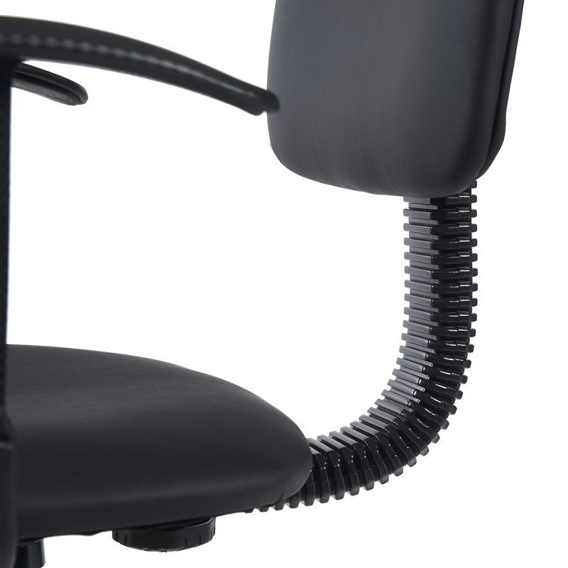 Icina Ι pakoworld pu reception chair on wheels in black shade 58x54x102-123cm Icina Ι pakoworld pu reception chair on wheels in black shade 58x54x102-123cm
