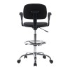 Icina Ι pakoworld fabric reception chair on wheels in black shade 58x54x102-123cm