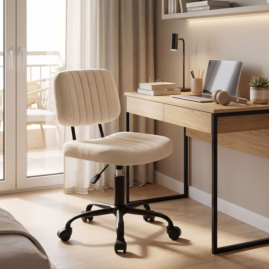 Office chair Warra pakoworld fabric in beige shade 50x52x76-86cm
