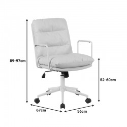 Καρέκλα γραφείου διευθυντη Kreno pakoworld PES γκρι 56x67x89-97εκ