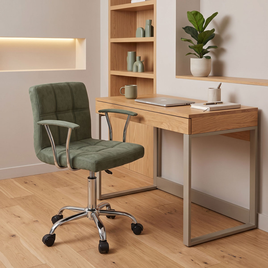 Office chair Buleco pakoworld olive green fabric 56x46x74-86cm