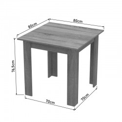 Table Manka I pakoworld in sonoma color 80x80x77cm Table Manka I pakoworld in sonoma color 80x80x77cm