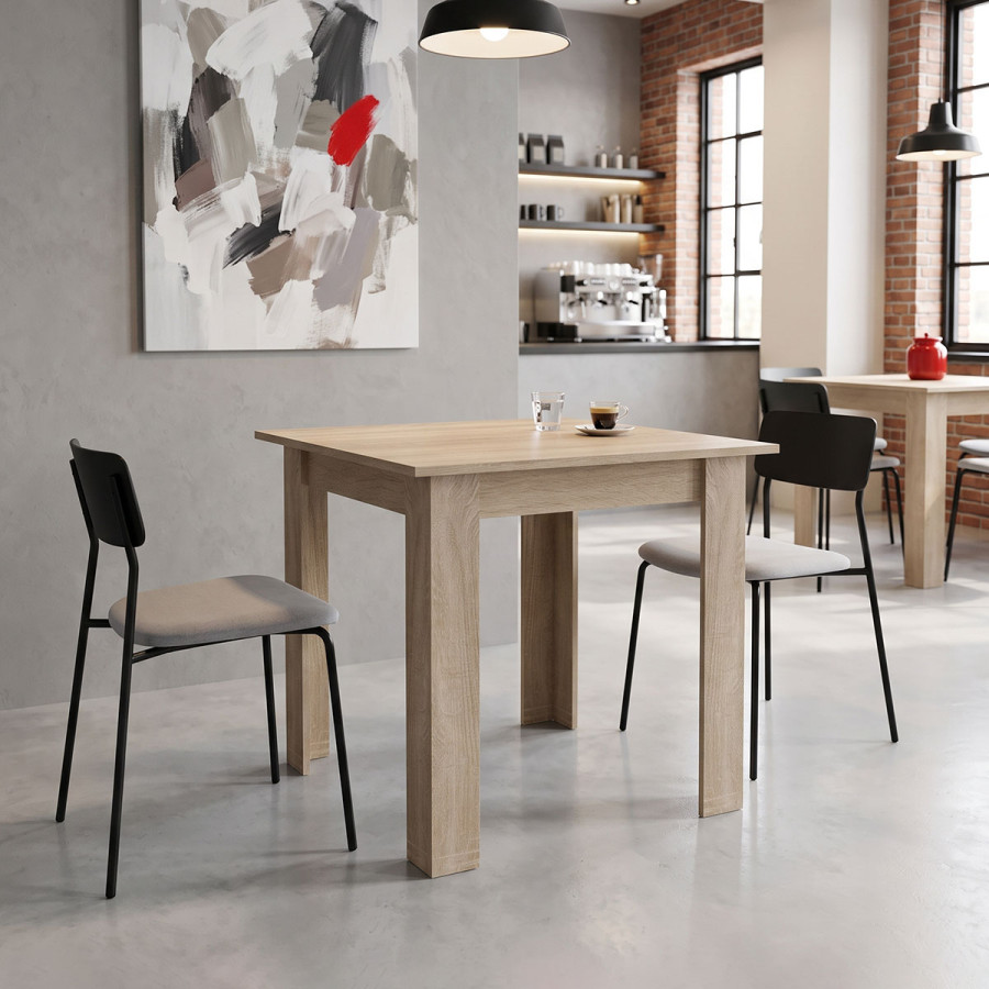 Τραπέζι Manka I pakoworld σε sonoma απόχρωση 80x80x77εκ