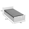 Single bed Afina pakoworld in white color 90x200cm