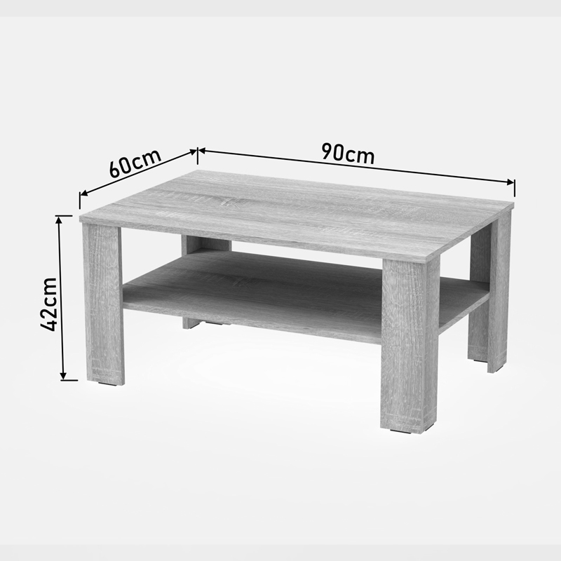 Coffee table Khofi pakoworld in anthracite color 90x60x42.3cm Coffee table Khofi pakoworld in anthracite color 90x60x42.3cm