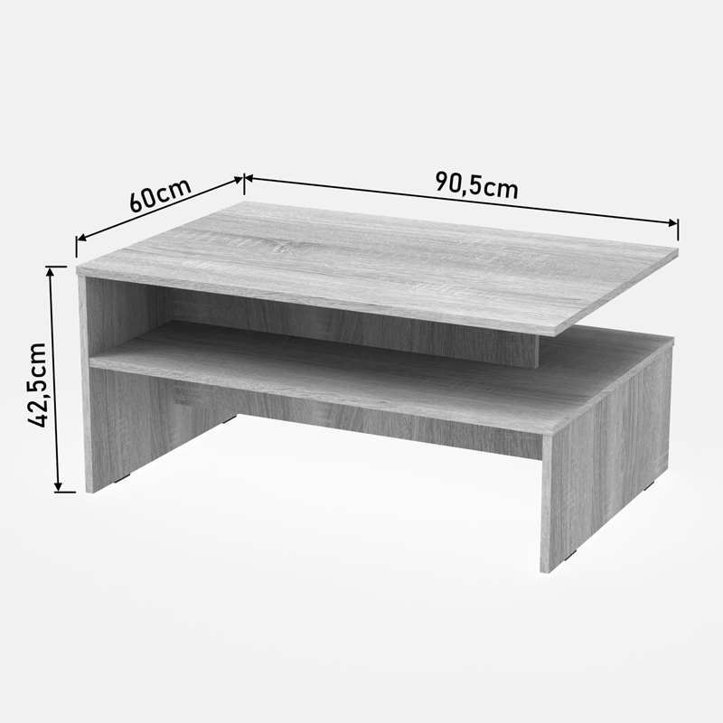 Coffee table Kolya pakoworld in white color 90x60x42.3cm Coffee table Kolya pakoworld in white color 90x60x42.3cm