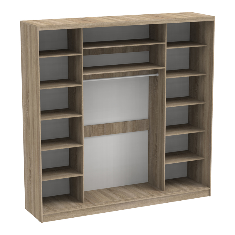 Aparador I pakoworld two-leaf sliding wardrobe with mirror in sonoma color 240x60x240cm Aparador I pakoworld two-leaf sliding wardrobe with mirror in sonoma color 240x60x240cm