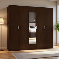 Luna pakoworld five-leaf wardrobe with mirror in wenge color