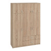 Three-leaf wardrobe with drawers Royal pakoworld in sonoma shade 150x58x230cm