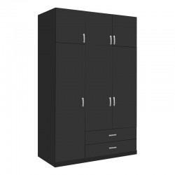 Three-leaf wardrobe with drawers Royal pakoworld in Anthracite shade 150x58x230cm Three-leaf wardrobe with drawers Royal pakoworld in Anthracite shade 150x58x230cm