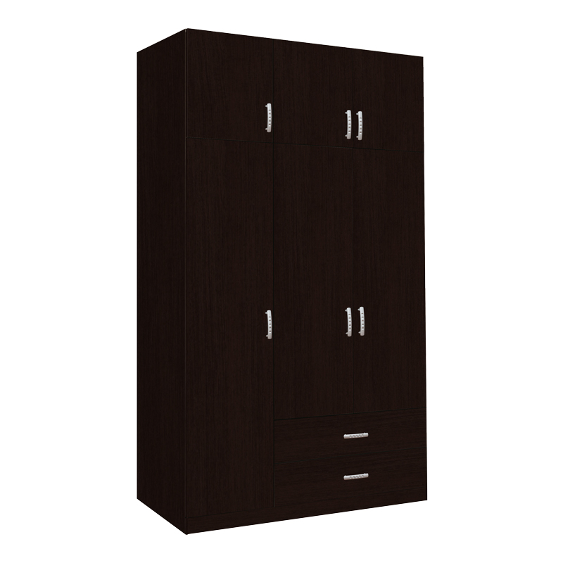 Three-leaf wardrobe with drawers Royal pakoworld in wenge shade 150x58x230cm Three-leaf wardrobe with drawers Royal pakoworld in wenge shade 150x58x230cm