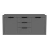 Doha pakoworld sideboard in dark grey color 180x45x80.5cm