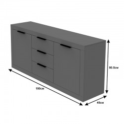 Doha pakoworld sideboard in dark grey color 180x45x80.5cm Doha pakoworld sideboard in dark grey color 180x45x80.5cm