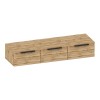 Console table with 3 drawers Doha pakoworld  in black and oak color 120x39x22cm