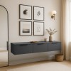 Console with 3 drawers Doha pakoworld  in dark grey color 120x39x22cm