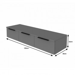 Console with 3 drawers Doha pakoworld in dark grey color 120x39x22cm Console with 3 drawers Doha pakoworld in dark grey color 120x39x22cm
