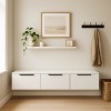 Console with 3 drawers Doha pakoworld  in white color 120x39x22cm