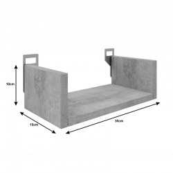Ραφιέρα τοίχου Derva pakoworld σε λευκή απόχρωση 30x15x10cm