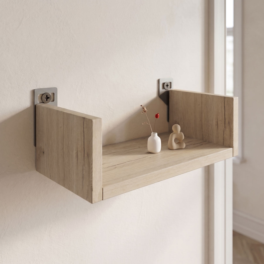 Ραφιέρα τοίχου Derva pakoworld σε oak απόχρωση 30x15x10cm