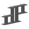 Wall shelf Vertoura pakoworld  in dark grey color 116x18.5x60cm