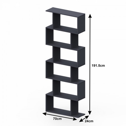 Βιβλιοθήκη Sezen pakoworld σε oak απόχρωση 70x24x191.5εκ