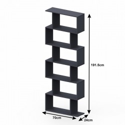 Bookcase Sezen pakoworld in white color 70x24x191.5cm Bookcase Sezen pakoworld in white color 70x24x191.5cm