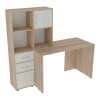 Work desk-bookcase Scarlet pakoworld in sonoma-white color 161x60x150cm