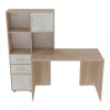Work desk-bookcase Scarlet pakoworld in sonoma-white color 161x60x150cm