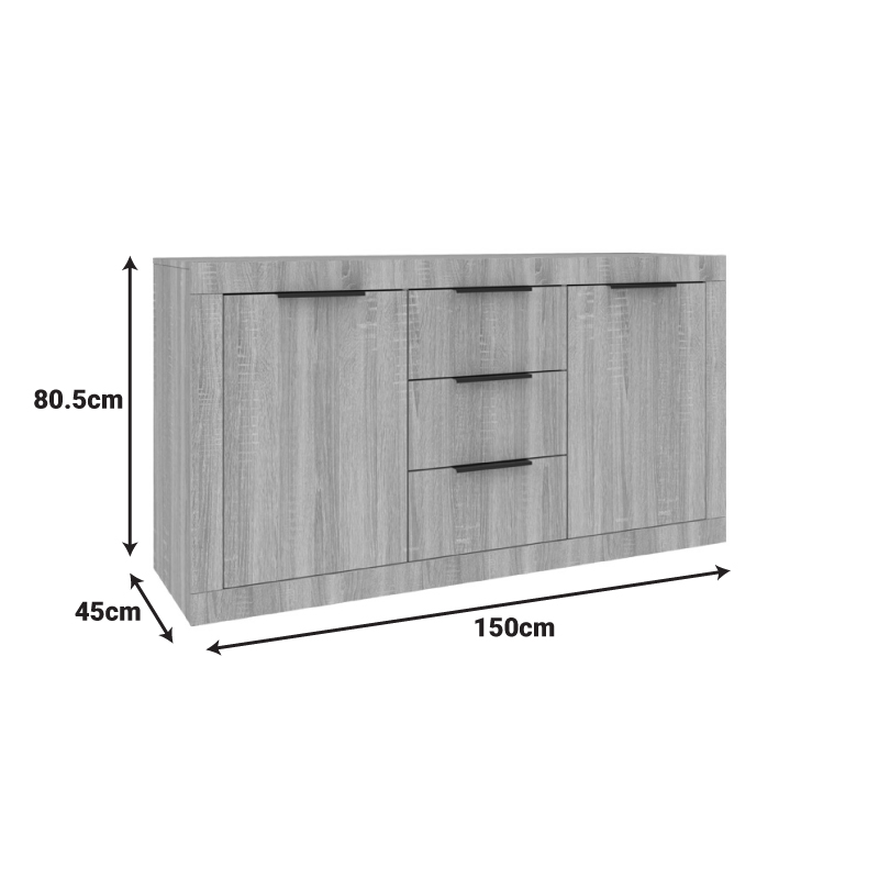 Doha pakoworld buffet in anthracite color 150x45x80.5cm Doha pakoworld buffet in anthracite color 150x45x80.5cm