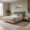 Double bed Monacol pakoworld in natural with dark grey color 160x200cm