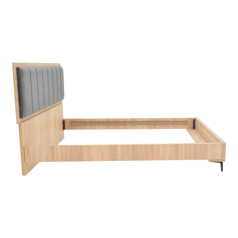 Double bed Monacol pakoworld in natural with dark grey color 160x200cm Double bed Monacol pakoworld in natural with dark grey color 160x200cm