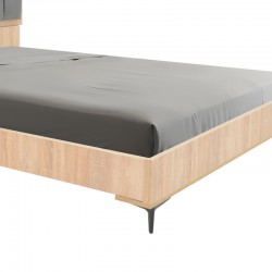 Double bed Monacol pakoworld in natural with dark grey color 160x200cm Double bed Monacol pakoworld in natural with dark grey color 160x200cm