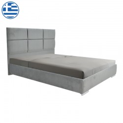 Double bed Canter pakoworld fabric in grey color 160x200cm Double bed Canter pakoworld fabric in grey color 160x200cm