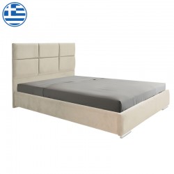 Double bed Canter pakoworld fabric in grey color 160x200cm Double bed Canter pakoworld fabric in grey color 160x200cm