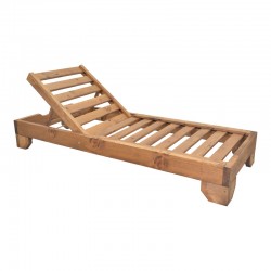 Sunlounger Zalka pakoworld L1 in walnut color 66x197x28cm Sunlounger Zalka pakoworld L1 in walnut color 66x197x28cm