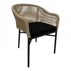Aluminum armchair Legana pakoworld stackable anthracite frame-natural rattan 56x66x82cm Aluminum armchair Legana pakoworld stackable anthracite frame-natural rattan 56x66x82cm