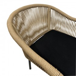 Aluminum armchair Legana pakoworld stackable anthracite frame-natural rattan 56x66x82cm Aluminum armchair Legana pakoworld stackable anthracite frame-natural rattan 56x66x82cm