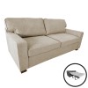 Two-seater sofa bed with foldable mattress Polaris pakoworld ecru fabric 181x91x83cm