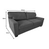 Two-seater sofa bed with foldable mattress Polaris pakoworld ecru fabric 181x91x83cm