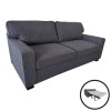 Two-seater sofa bed with foldable mattress Polaris pakoworld anthracite fabric 181x91x83cm