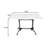 Zosal marble table pakoworld cast iron in white-black shade 110x70x71.8cm